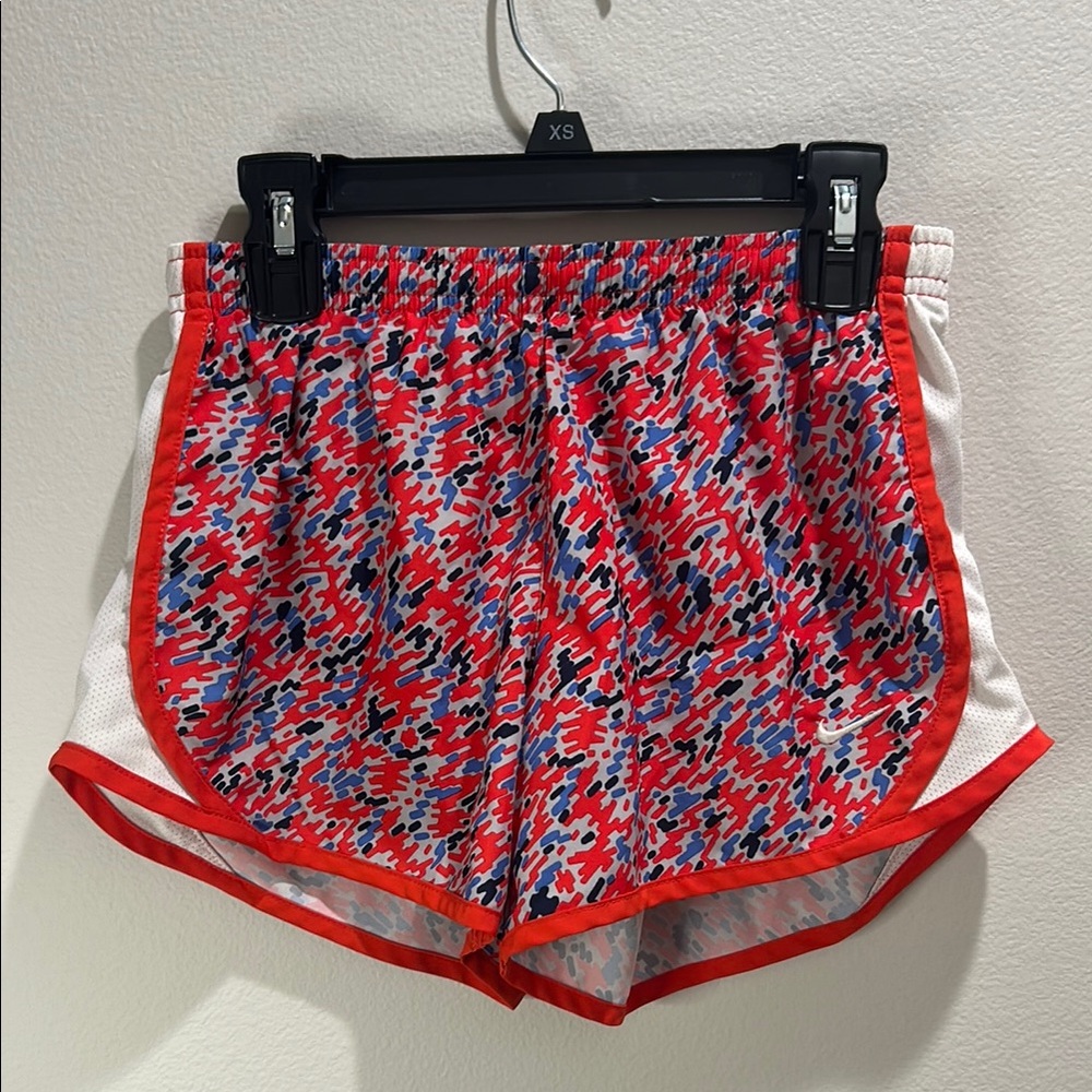 Nike Red and Blue Dri-Fit Athletic Shorts